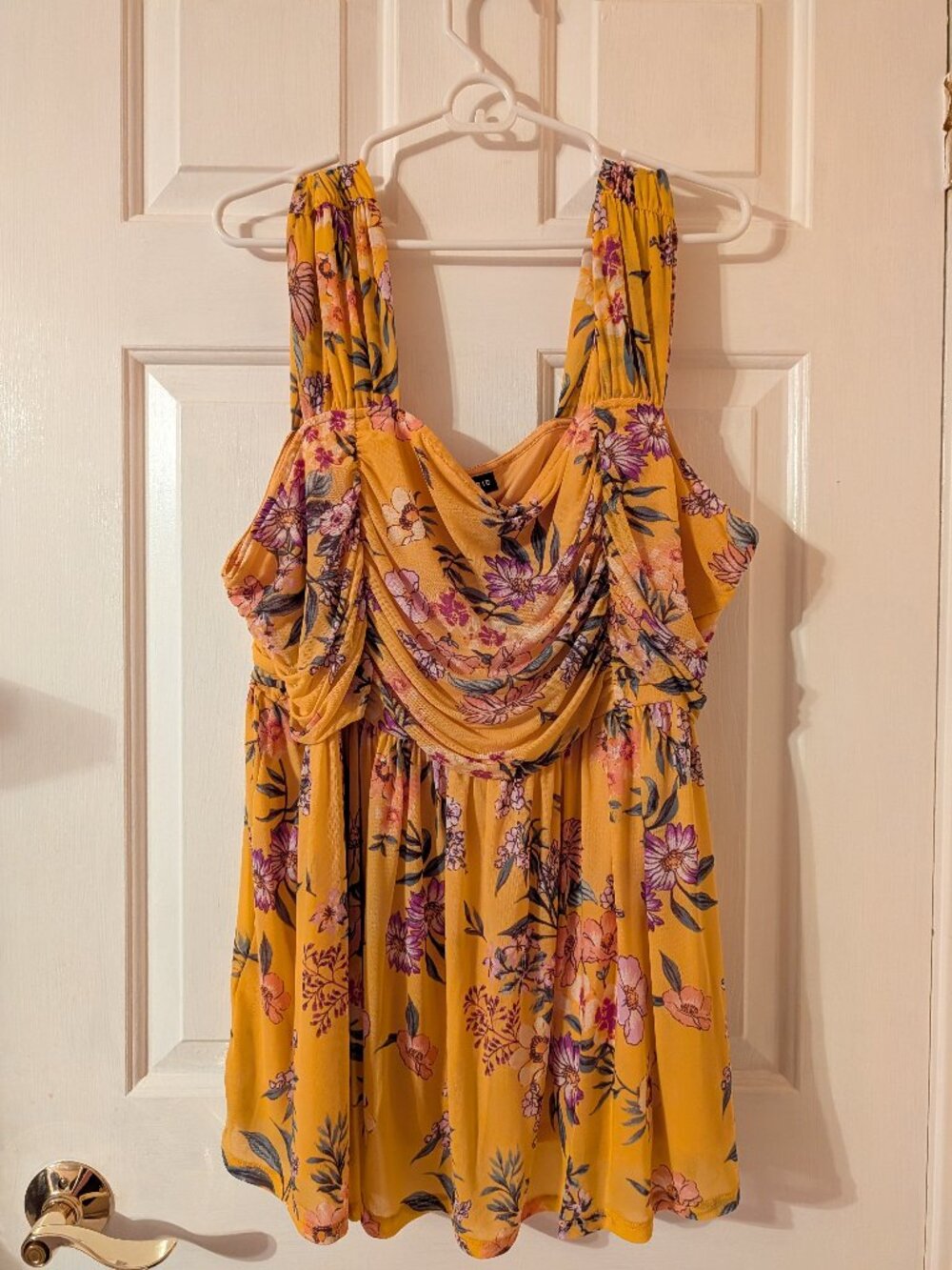 Torrid Floral Yellow Tank Top ~ 3/3X/22-24